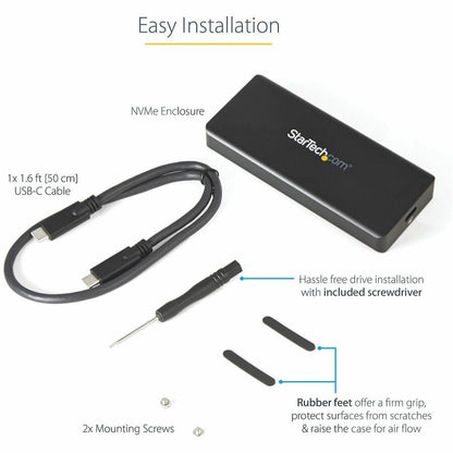 Alternate-Image5 Image for StarTech.com USB-C 10Gbps M.2 NVMe PCIe SSD Enclosure - 1GB/s Rugged Aluminum M.2 PCI Express M-Key Case IP67 Rated - Mac/PC