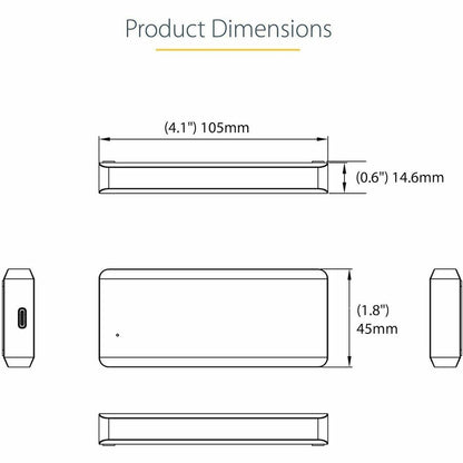 Alternate-Image6 Image for StarTech.com USB-C 10Gbps M.2 NVMe PCIe SSD Enclosure - 1GB/s Rugged Aluminum M.2 PCI Express M-Key Case IP67 Rated - Mac/PC