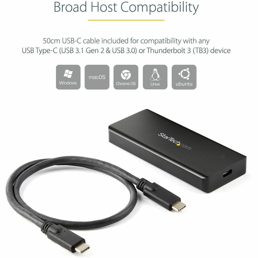 Alternate-Image4 Image for StarTech.com USB-C 10Gbps M.2 NVMe PCIe SSD Enclosure - 1GB/s Rugged Aluminum M.2 PCI Express M-Key Case IP67 Rated - Mac/PC