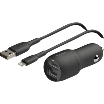 Alternate-Image5 Image for Belkin BoostCharge Dual USB-A Car Charger 24W + USB-A to USB-C Cable
