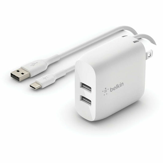 Main Image for Belkin BoostCharge Dual USB-A Wall Charger 24W (USB-A to USB-C cable included) - Power Adapter