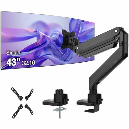 Alternate-Image1 Image for Single Monitor Heavy-Duty Premium Gas Spring Desk Mount - 17" to 43" , VESA 75x75, 100x100, 200x200mm