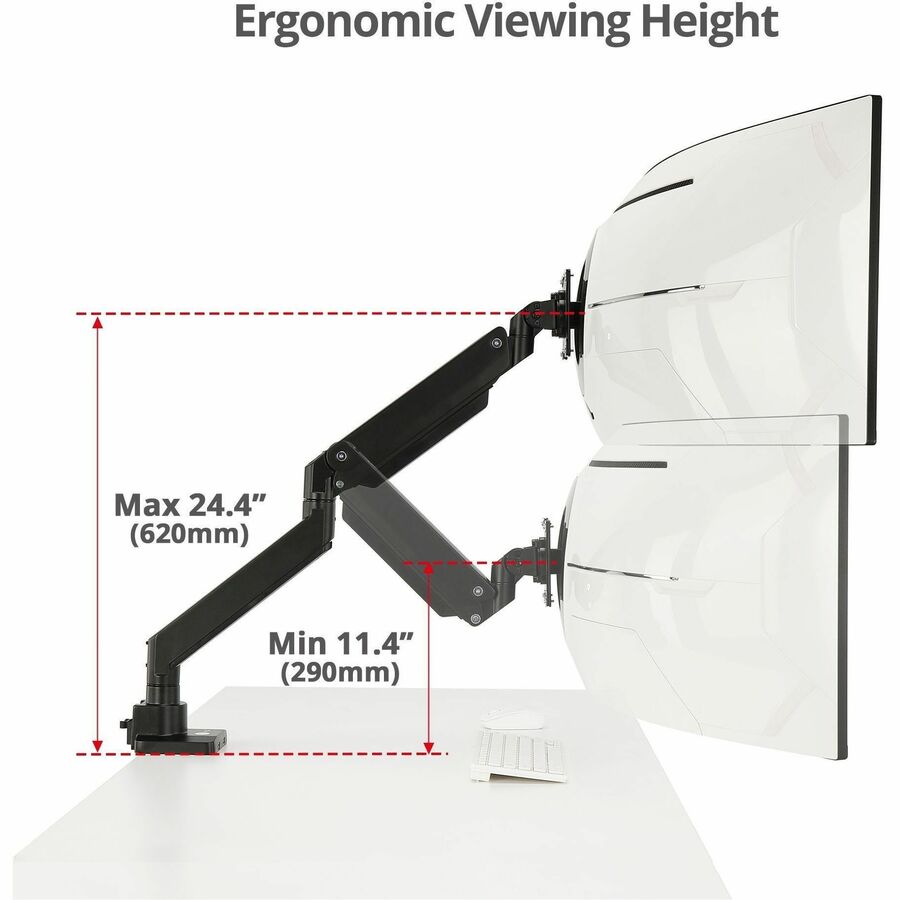 Alternate-Image4 Image for Single Monitor Heavy-Duty Premium Gas Spring Desk Mount - 17" to 43" , VESA 75x75, 100x100, 200x200mm