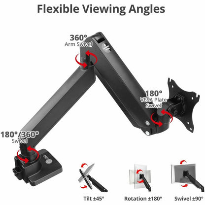 Alternate-Image2 Image for Single Monitor Heavy-Duty Premium Gas Spring Desk Mount - 17" to 43" , VESA 75x75, 100x100, 200x200mm