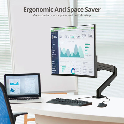 Alternate-Image3 Image for SIIG Single Gas Spring C-Clamp Monitor Desk Mount - 17" to 27"