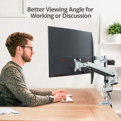Life-Style Image for SIIG Triple Monitor Aluminum Gas Spring Desk Mount