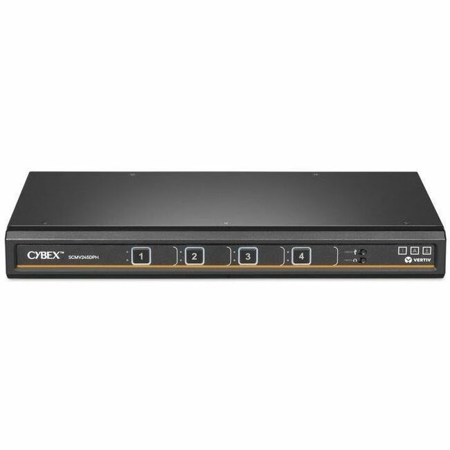 Main Image for Vertiv Avocent Cybex Secure MultiViewer KVM Switch, 4 Port, Cursor Navigation Switching, NIAP Version 4.0 Certified, TAA Compliant (SCMV245DPH-400)