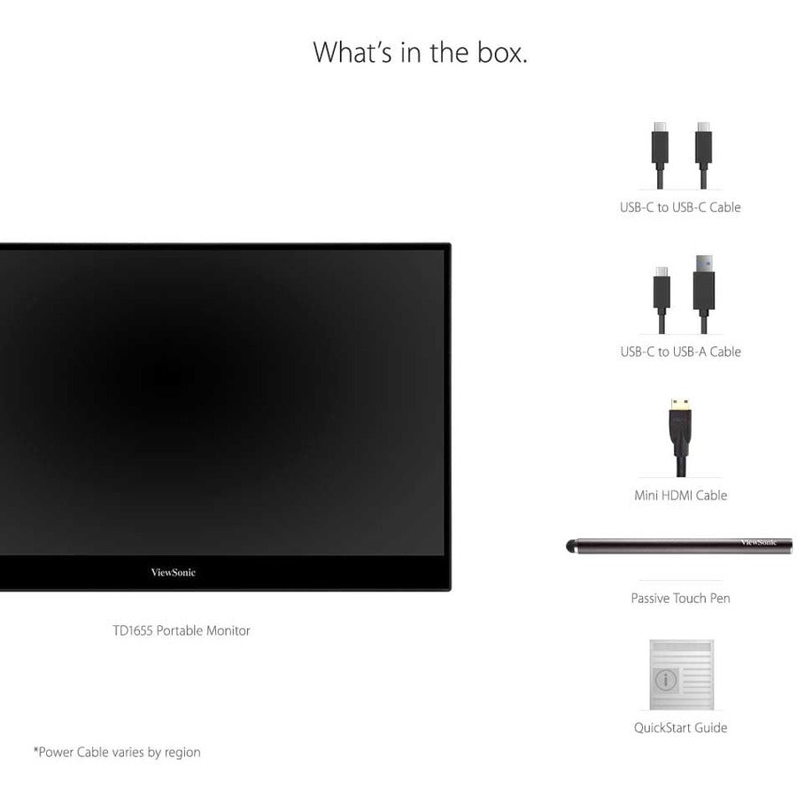 Alternate-Image10 Image for ViewSonic 15.6 Inch 1080p Portable Monitor with IPS Touchscreen, 2 Way Powered 60W USB C, Eye Care, Dual Speakers, Built in Stand with Smart Cover (TD1655)