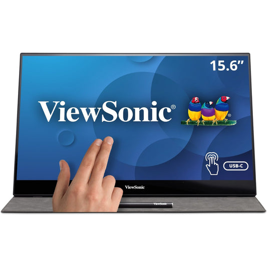 Main Image for ViewSonic 15.6 Inch 1080p Portable Monitor with IPS Touchscreen, 2 Way Powered 60W USB C, Eye Care, Dual Speakers, Built in Stand with Smart Cover (TD1655)