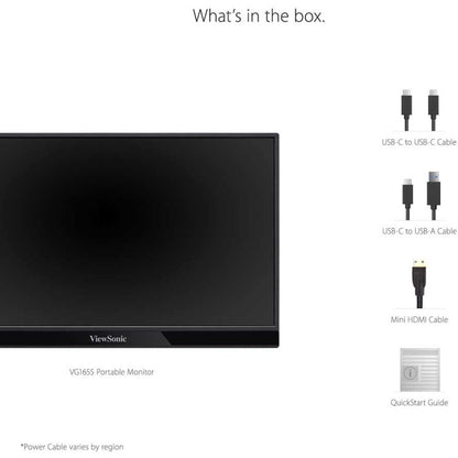 Alternate-Image8 Image for ViewSonic 15.6 Inch 1080p Portable Monitor with 2 Way Powered 60W USB C, IPS, Eye Care, Dual Speakers, Built in Stand with Smart Cover (VG1655)