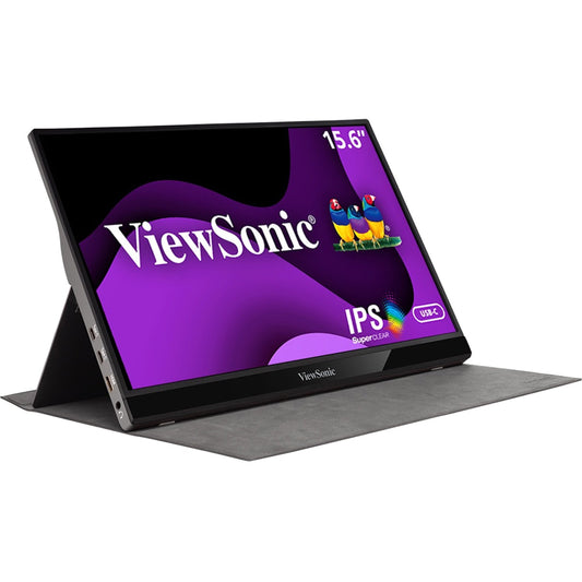 Main Image for ViewSonic 15.6 Inch 1080p Portable Monitor with 2 Way Powered 60W USB C, IPS, Eye Care, Dual Speakers, Built in Stand with Smart Cover (VG1655)