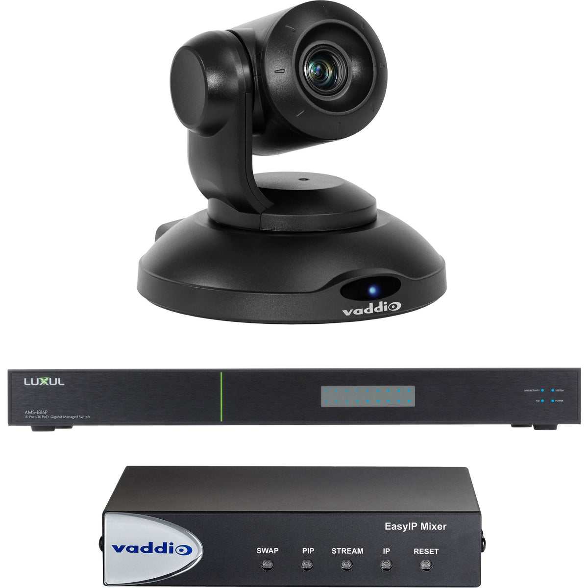 Main Image for Vaddio EasyIP 10 Mixer Kit - Video Conferencing System - Includes PTZ Camera and Mixer - Black