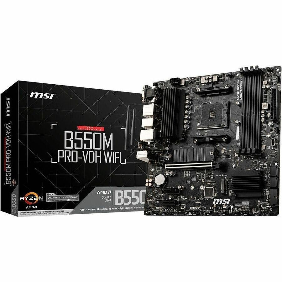 Alternate-Image1 Image for MSI B550M PRO-VDH WIFI Desktop Motherboard - AMD B550 Chipset - Socket AM4 - Micro ATX