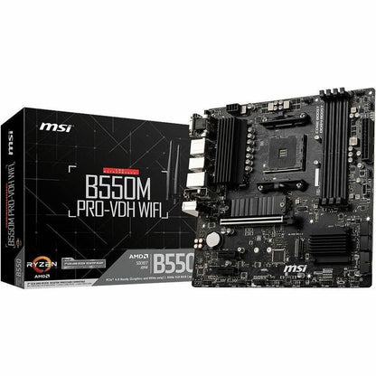 Alternate-Image1 Image for MSI B550M PRO-VDH WIFI Desktop Motherboard - AMD B550 Chipset - Socket AM4 - Micro ATX