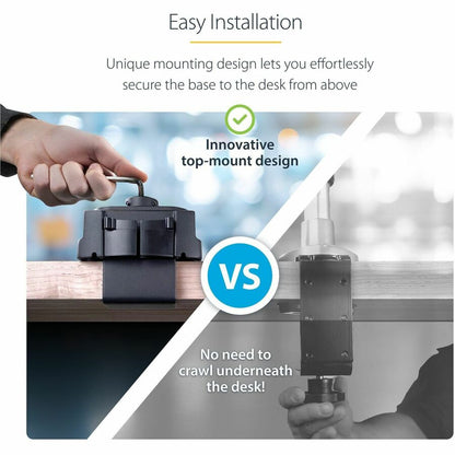 Alternate-Image2 Image for StarTech.com Desk Mount Monitor Arm with 2x USB 3.0 ports for VESA Display up to 34" (17.6lb/8kg), C-Clamp/Grommet, Mechanical Spring