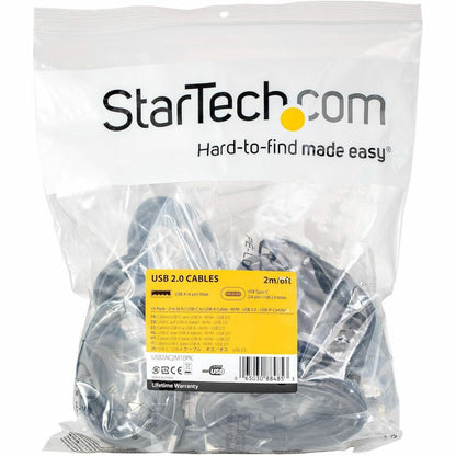 Alternate-Image4 Image for StarTech.com 2 m / 6.6 ft. USB to USB C Cable - 10-Pack USB A to C Cables - USB-IF Certified - USB 2.0 Charging Cables (USB2AC2M10PK)