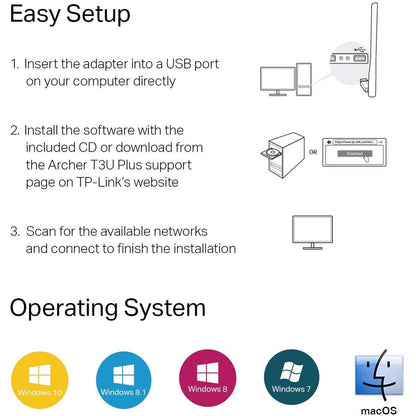 Alternate-Image8 Image for TP-Link Archer T3U Plus - IEEE 802.11ac Dual Band Wi-Fi Adapter for Desktop Computer/Notebook