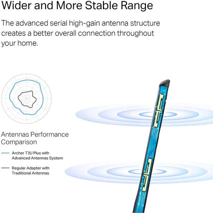 Alternate-Image7 Image for TP-Link Archer T3U Plus - IEEE 802.11ac Dual Band Wi-Fi Adapter for Desktop Computer/Notebook