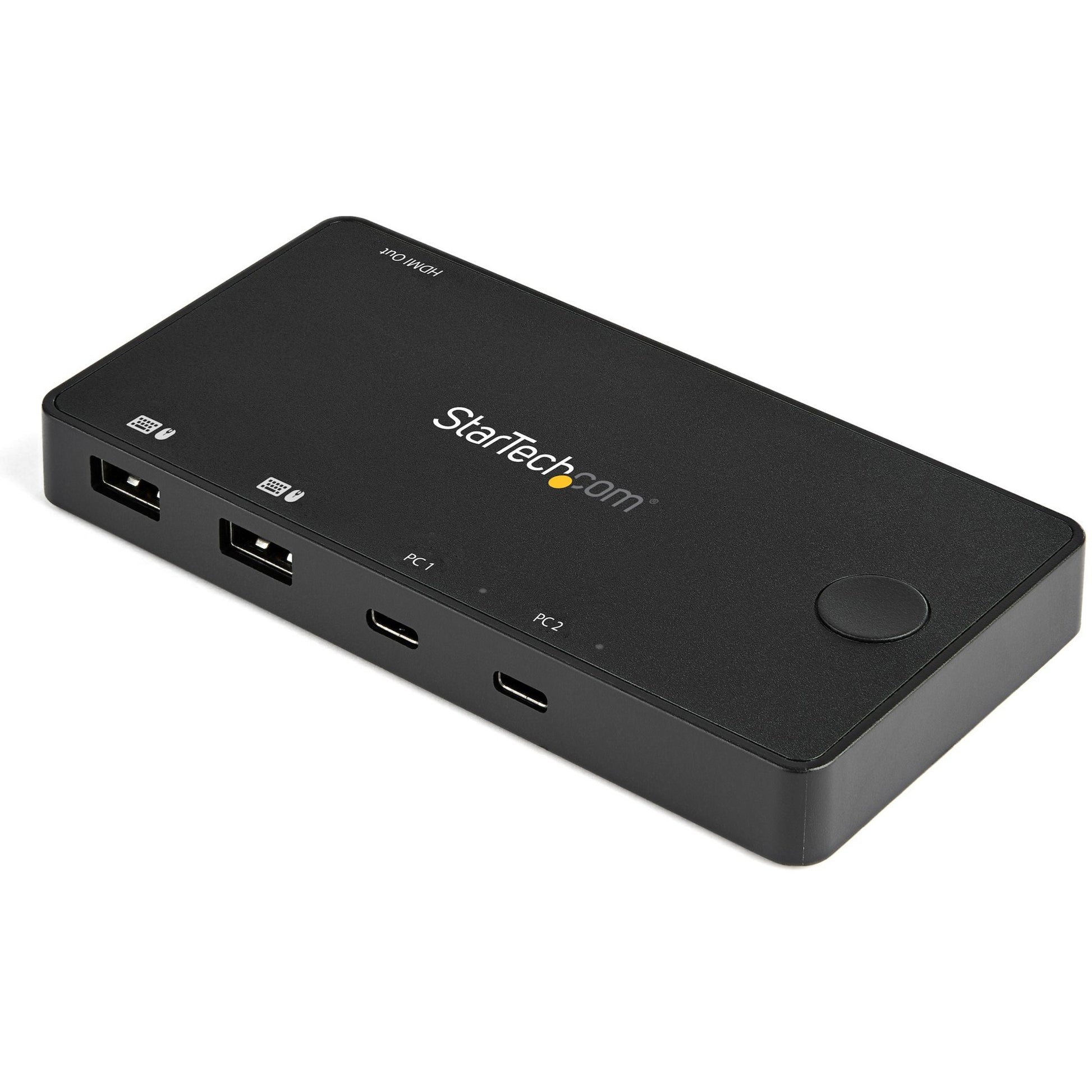 Main Image for StarTech.com 2 Port USB C KVM Switch - 4K 60Hz HDMI - Compact UHD Desktop KVM Switch w/USB Type C Cables - Bus Powered MacBook ThinkPad