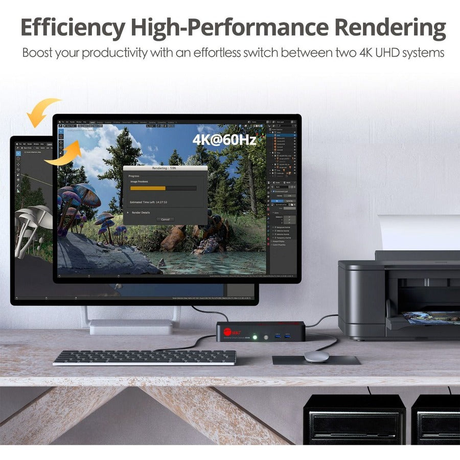 Alternate-Image6 Image for SIIG 2 Port 4K 60Hz DisplayPort 1.2 KVM Switch with USB 3.0 and Multi-Media ports