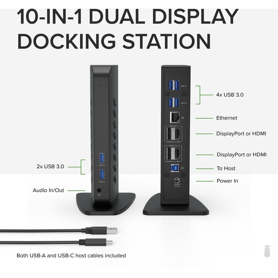 Alternate-Image1 Image for Plugable USB 3.0 and USB-C Dual 4K Display Docking Station with DisplayPort and HDMI for Windows and Mac