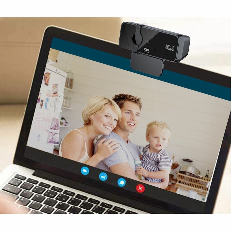 Life-Style Image for Adesso CyberTrack H6 4K Ultra HD Webcam - 8 Megapixel - 30 fps - USB 2.0 - Fixed Focus - Tripod mount - Privacy shutter