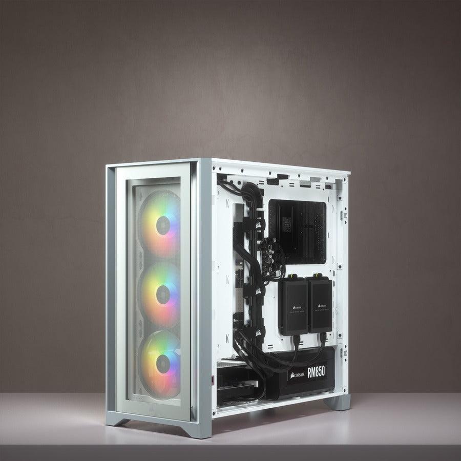 Alternate-Image3 Image for Corsair iCUE 4000X RGB Tempered Glass Mid-Tower ATX Case - White