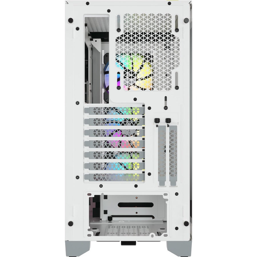 Rear Image for Corsair iCUE 4000X RGB Tempered Glass Mid-Tower ATX Case - White