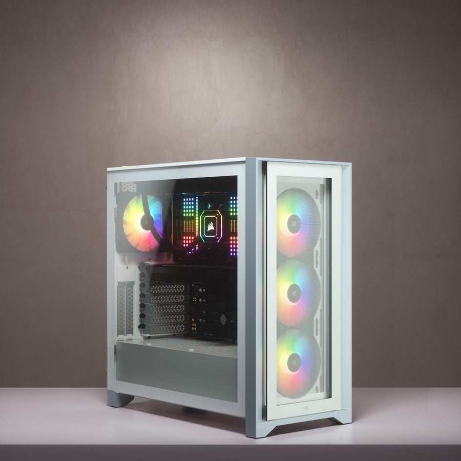 Alternate-Image4 Image for Corsair iCUE 4000X RGB Tempered Glass Mid-Tower ATX Case - White