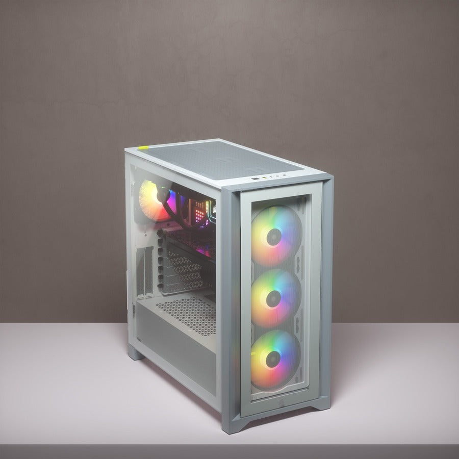 Alternate-Image2 Image for Corsair iCUE 4000X RGB Tempered Glass Mid-Tower ATX Case - White