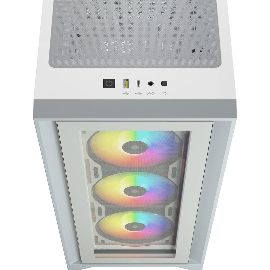Alternate-Image5 Image for Corsair iCUE 4000X RGB Tempered Glass Mid-Tower ATX Case - White