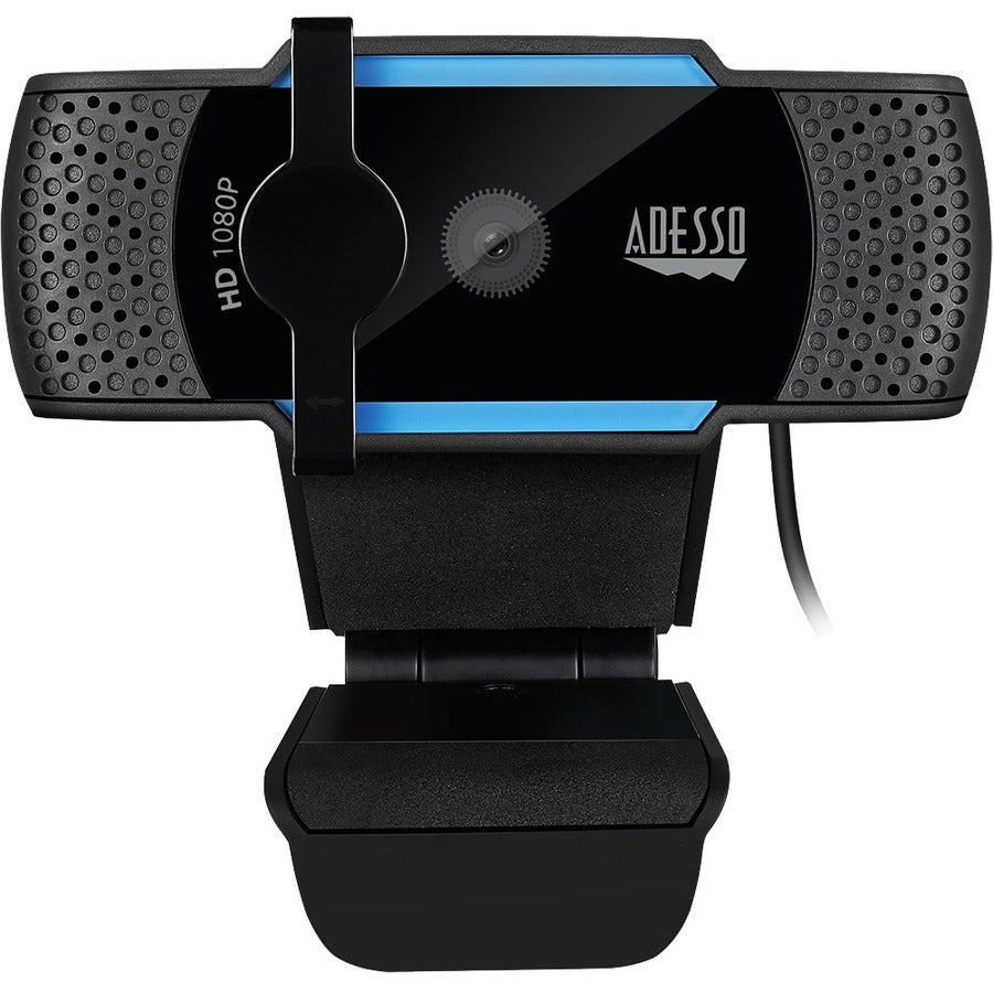 Alternate-Image1 Image for Adesso CyberTrack H5 1080P Webcam - 2.1 Megapixel - 30 fps - USB 2.0 - Auto Focus - Built-In MIC - Tripod Mount - Privacy Shutter Cover
