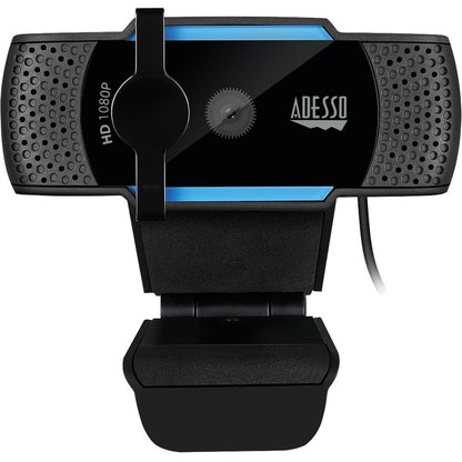 Alternate-Image1 Image for Adesso CyberTrack H5 1080P Webcam - 2.1 Megapixel - 30 fps - USB 2.0 - Auto Focus - Built-In MIC - Tripod Mount - Privacy Shutter Cover