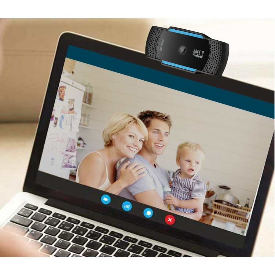 Life-Style Image for Adesso CyberTrack H5 1080P Webcam - 2.1 Megapixel - 30 fps - USB 2.0 - Auto Focus - Built-In MIC - Tripod Mount - Privacy Shutter Cover