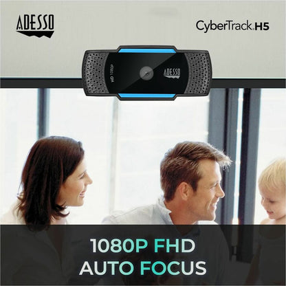 Alternate-Image9 Image for Adesso CyberTrack H5 1080P Webcam - 2.1 Megapixel - 30 fps - USB 2.0 - Auto Focus - Built-In MIC - Tripod Mount - Privacy Shutter Cover