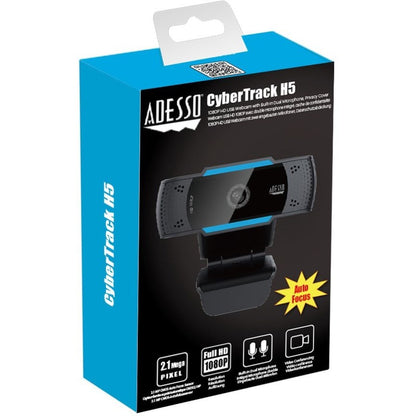 Alternate-Image6 Image for Adesso CyberTrack H5 1080P Webcam - 2.1 Megapixel - 30 fps - USB 2.0 - Auto Focus - Built-In MIC - Tripod Mount - Privacy Shutter Cover