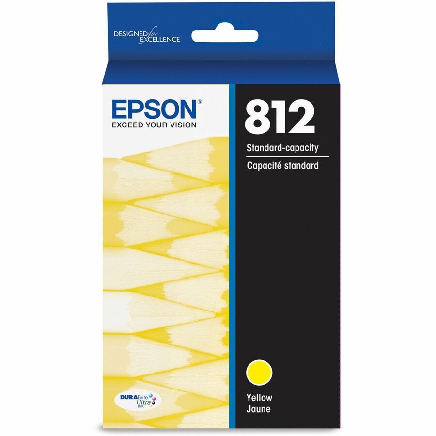 Front Image for Epson DURABrite Ultra T812 Original Standard Yield Inkjet Ink Cartridge - Yellow - 1 Each