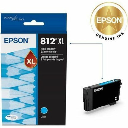 Alternate-Image1 Image for Epson DURABrite Ultra T812 Original High Yield Inkjet Ink Cartridge - Cyan - 1 Each
