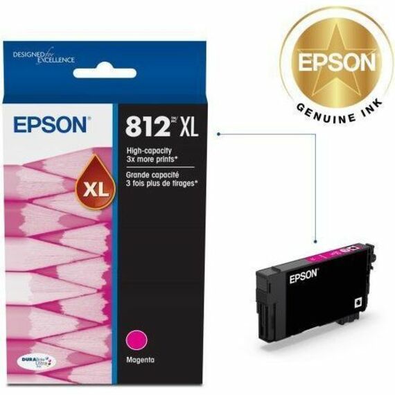 Alternate-Image1 Image for Epson T812 Original High Yield Inkjet Ink Cartridge - Magenta - 1 Each