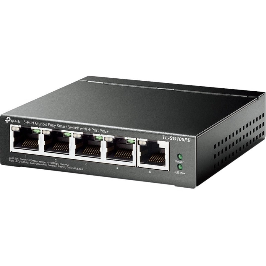Alternate-Image1 Image for TP-Link TL-SG105PE - 5-Port Gigabit Easy Smart Switch with 4-Port PoE+