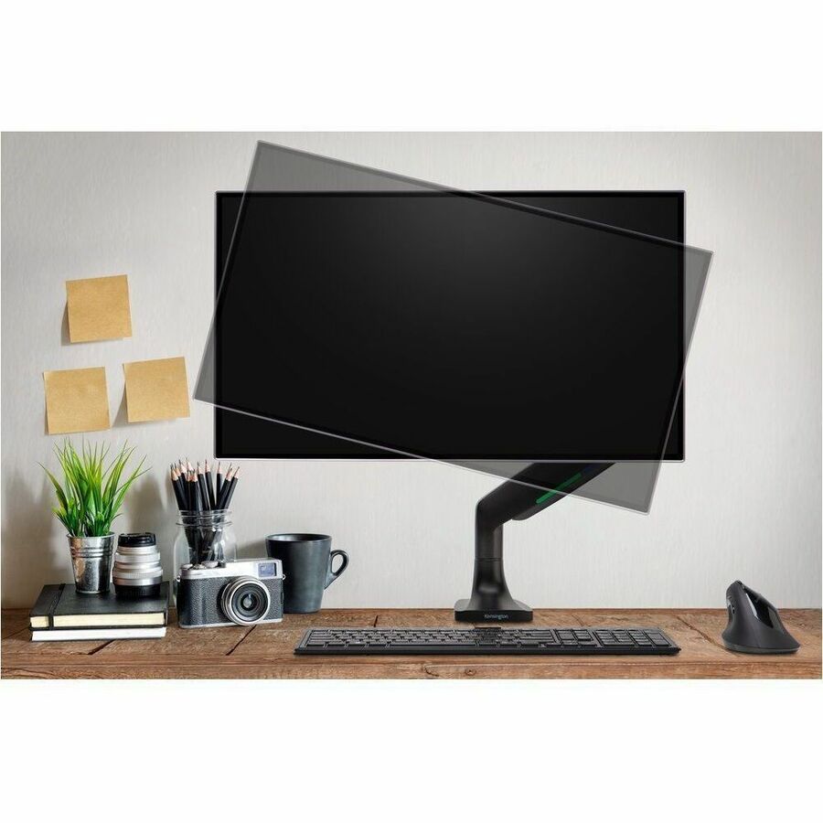 Alternate-Image1 Image for Kensington SmartFit Mounting Arm for Monitor, Flat Panel Display, Curved Screen Display - Black - Landscape/Portrait