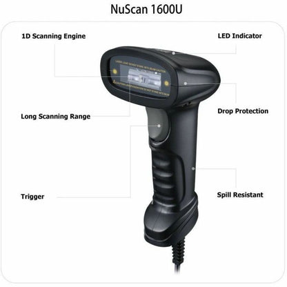 Alternate-Image2 Image for Adesso NuScan 1600U 1D Handheld CCD Barcode Scanner (USB)