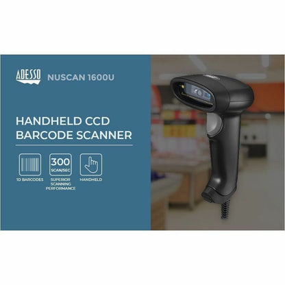 Alternate-Image4 Image for Adesso NuScan 1600U 1D Handheld CCD Barcode Scanner (USB)