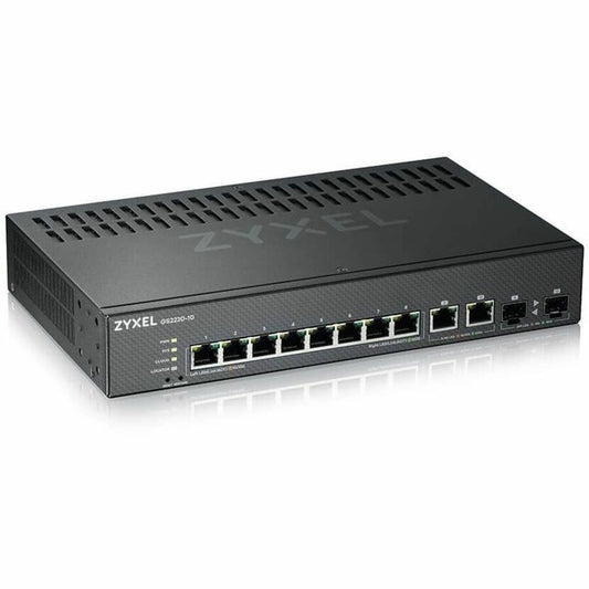 Main Image for ZYXEL GS2220-10 8-Port Gigabit L2+ Managed and Nebula Pro Cloud Managed Switch with 2 SFP Uplinks