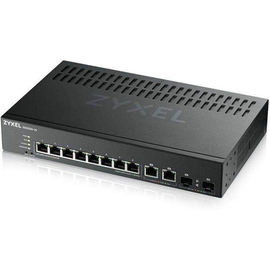 Alternate-Image3 Image for ZYXEL GS2220-10 8-Port Gigabit L2+ Managed and Nebula Pro Cloud Managed Switch with 2 SFP Uplinks