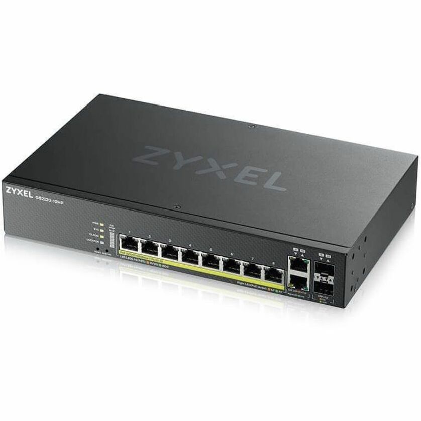 Alternate-Image3 Image for ZYXEL GS2220-10HP 8-Port Gigabit L2+ Managed and Nebula Pro Cloud Managed Switch | 8 PoE+ Ports at 180W with 2 SFP Uplinks