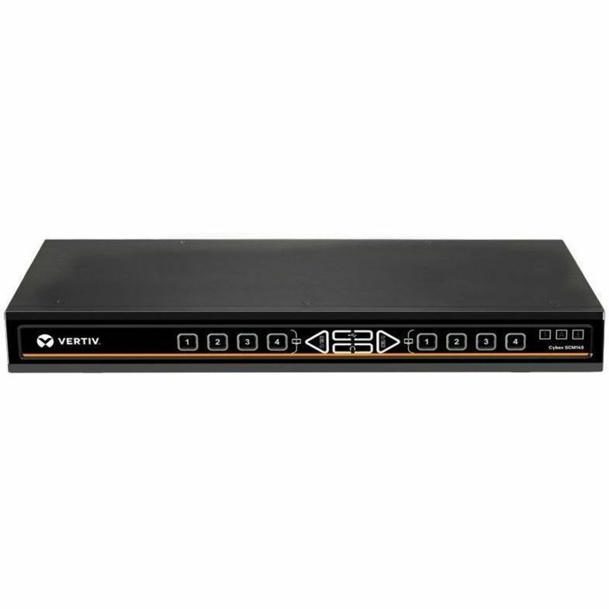 Alternate-Image1 Image for Vertiv Avocent Cybex Secure Desktop KVM Switch, 4 Port, Common Access Card, Touch Screen Support, NIAP Version 4.0, TAA Compliant (SCM145DPH-400)