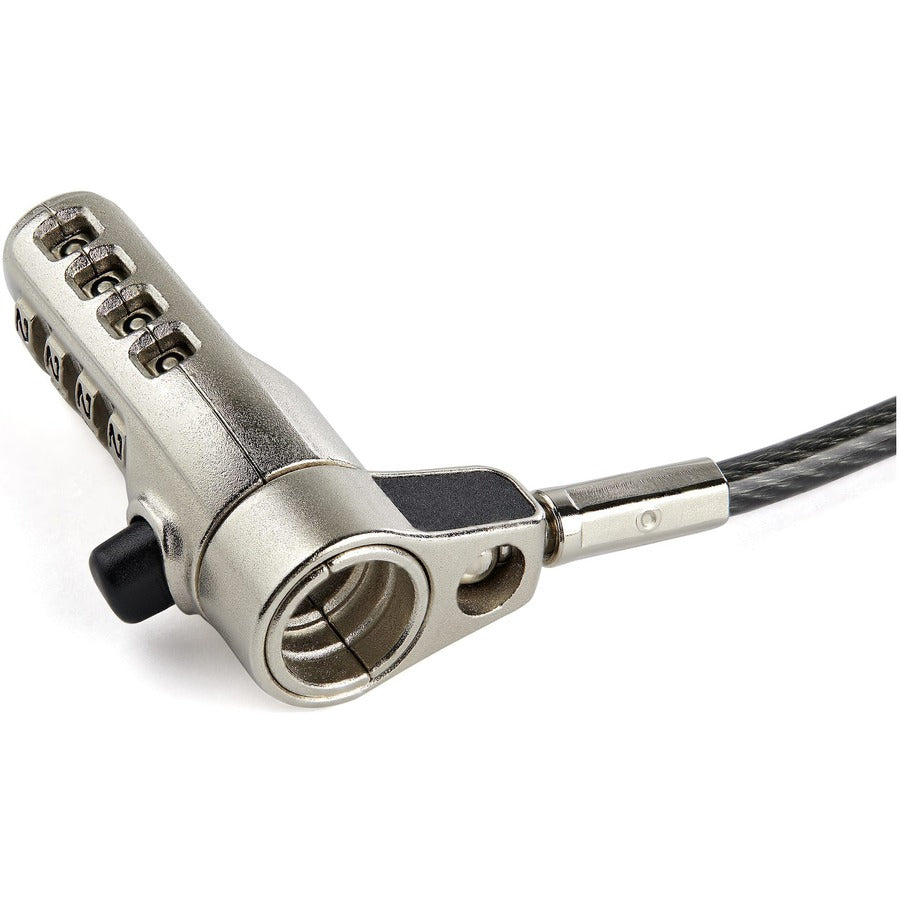 Alternate-Image1 Image for StarTech 6.5' (2m) 3-in-1 Universal Laptop Cable Lock - 4-Digit Combination Security Lock for K-Slot, Nano & Wedge Slot Desktop/Laptop
