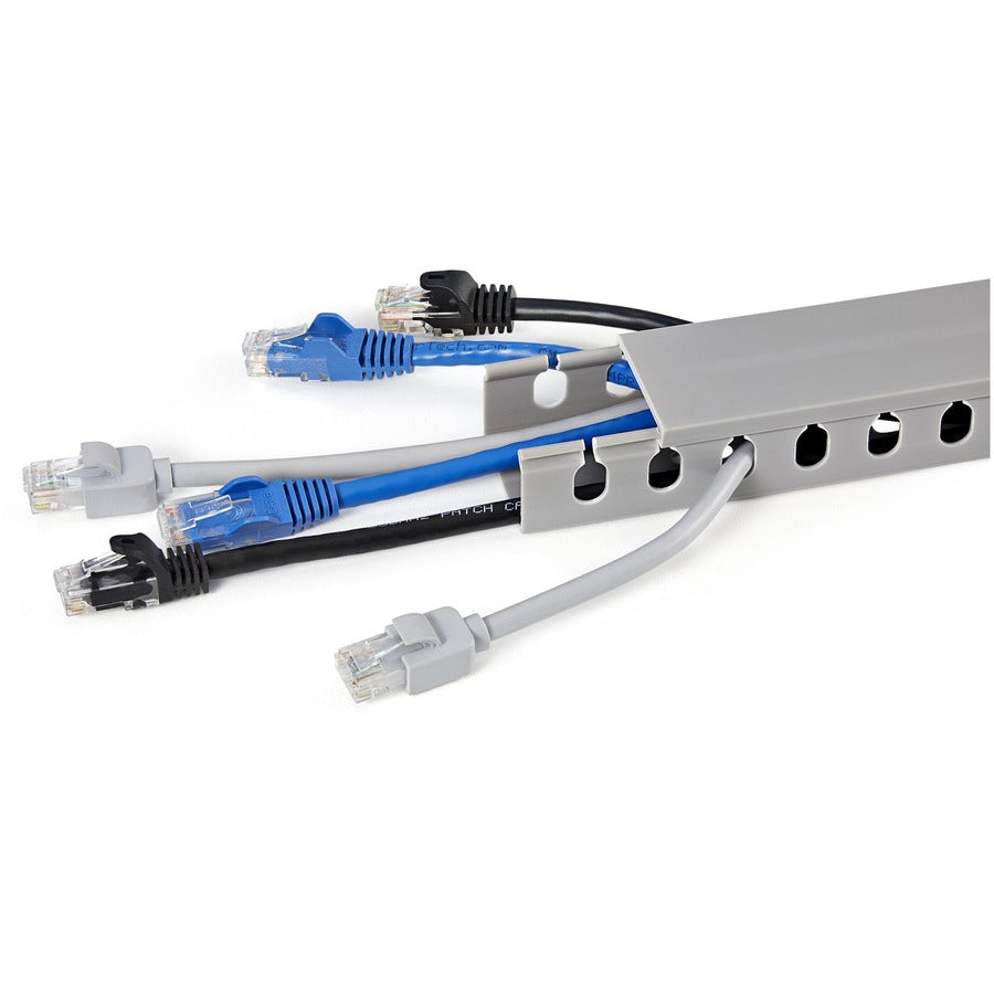 Alternate-Image4 Image for StarTech Cable Management Raceway with Cover 1-1/2"(38mm)W x 1"(25mm)H, 6.5ft(2m) length, 3/8"(8mm) Slots, Wall Wire Duct, UL Listed