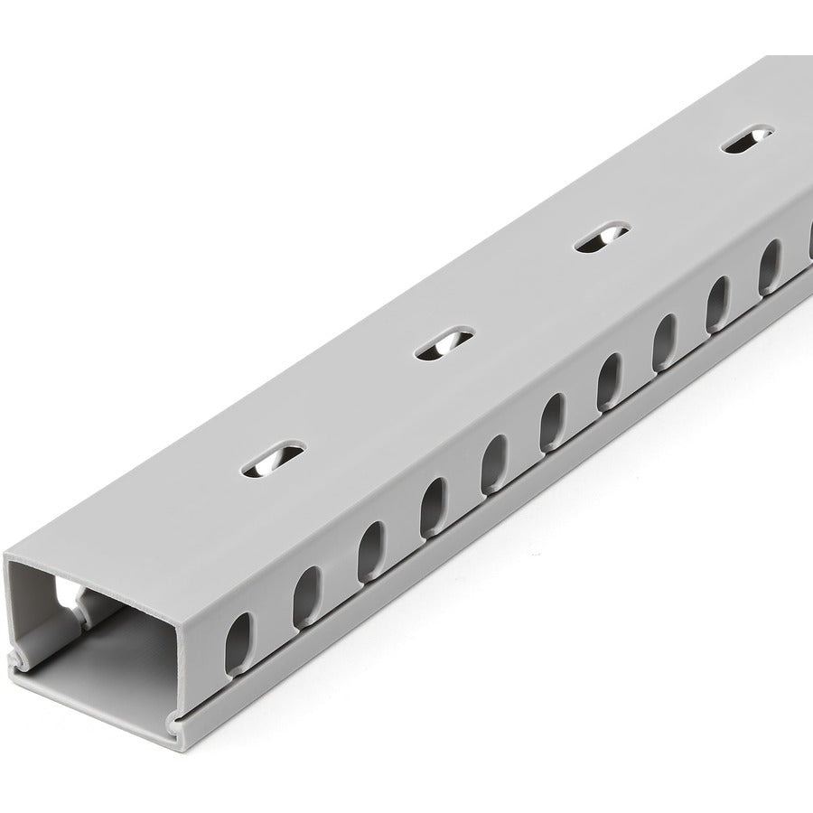 Alternate-Image1 Image for StarTech Cable Management Raceway with Cover 1-1/2"(38mm)W x 1"(25mm)H, 6.5ft(2m) length, 3/8"(8mm) Slots, Wall Wire Duct, UL Listed